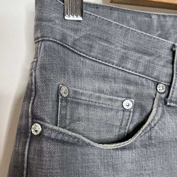 Acne Mic D Jeans Gray Mens 31x27 Hemmed Rigid Distressed Straight Leg - Picture 3 of 10